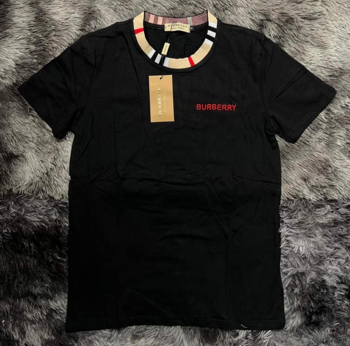 Burberry Check Collar Logo Tee